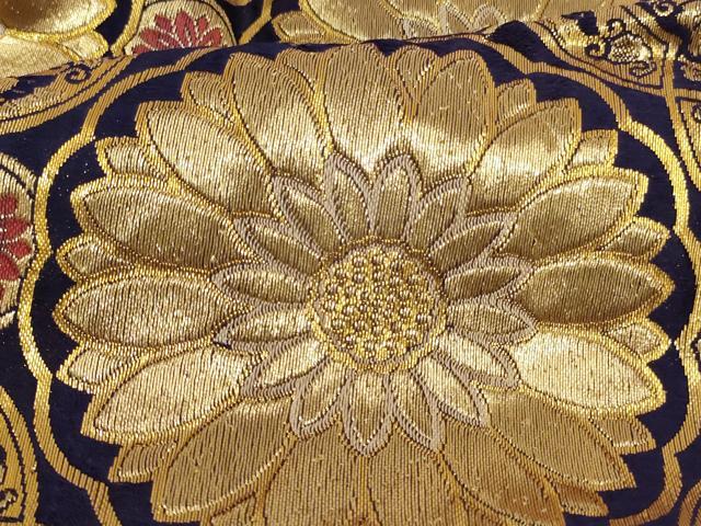 平和屋本店▼香台掛 金襴 菊文 房付き 法衣 寺院 仏具 仏教 僧侶 神職 装束 AABJ5490ja