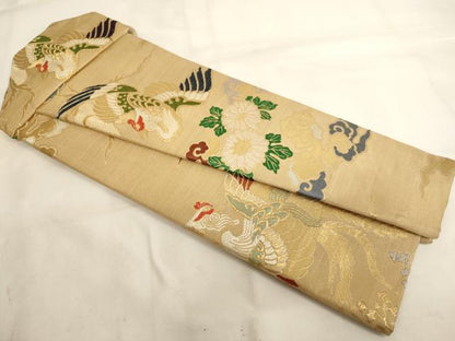 平和屋本店▼帽子　金襴　鳳凰花文　法衣　寺院　仏具　仏教　僧侶　神職　装束　AABJ5539ja