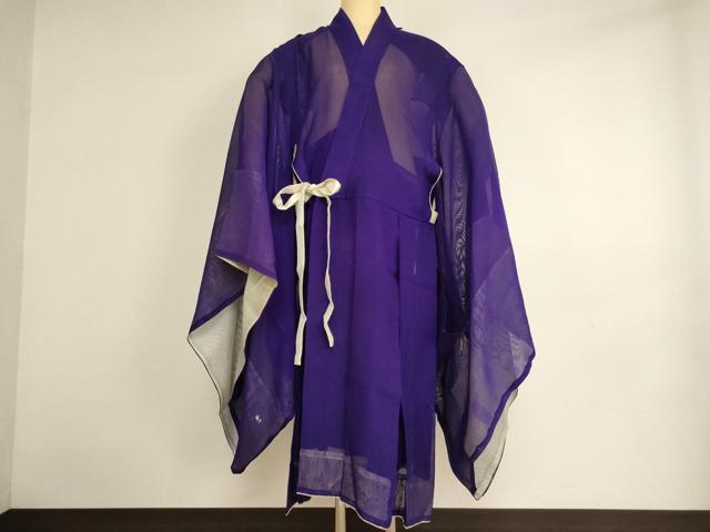 平和屋本店▼夏物　法衣　色衣　紗　菖蒲色地　大重法衣店謹製　寺院　仏具　仏教　僧侶　神職　装束　AABJ5546ja