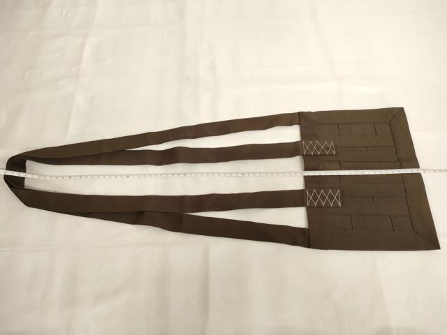 平和屋本店▼夏物　茶人　小野塚五条袈裟　絽　黒茶色地　法衣　寺院　仏具　仏教　僧侶　神職　装束　AABJ5553ja