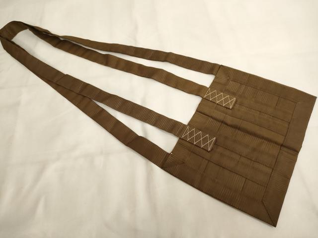 平和屋本店▼夏物　茶人　小野塚五条袈裟　絽　灰茶色地　法衣　寺院　仏具　仏教　僧侶　神職　装束　AABJ5555ja