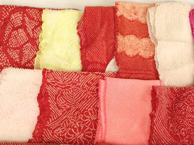 平和屋着物[]七五三　女の子　和装小物　帯揚げ25枚セット　総絞り　中抜き絞り　正絹　逸品　AABJ5581ja