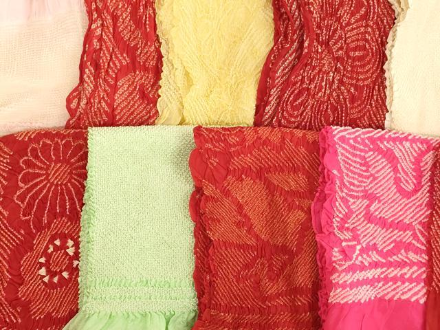 平和屋着物[]七五三　女の子　和装小物　帯揚げ25枚セット　総絞り　中抜き絞り　正絹　逸品　AABJ5583ja