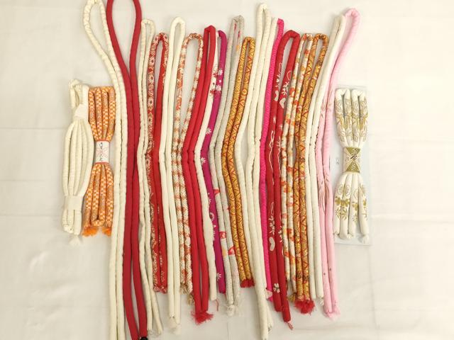 平和屋着物[]七五三　女の子　和装小物　帯締め20本セット　アンティーク　丸ぐけ　刺繍　金銀糸　逸品　未使用あり　AABJ5592ja