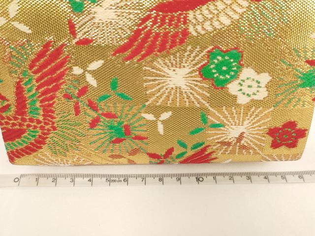 平和屋着物[]七五三　女の子　和装小物　バッグまとめて5点　がま口　飛鶴花文　束ね熨斗文　金銀糸　逸品　AABJ5594ja