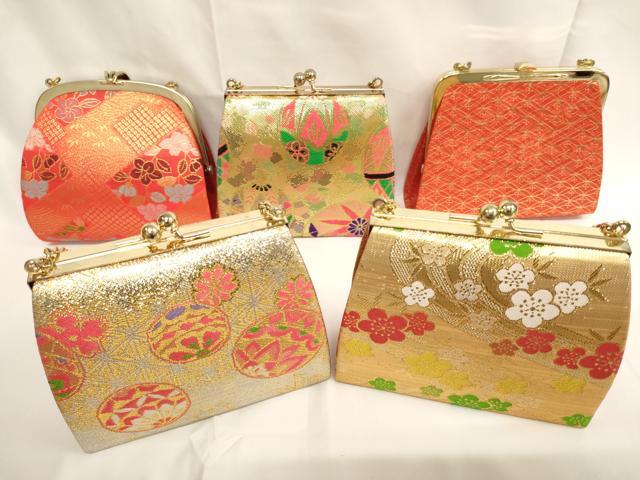平和屋着物[]七五三　女の子　和装小物　バッグまとめて5点　がま口　舞花文　手毬文　金糸　逸品　AABJ5597ja