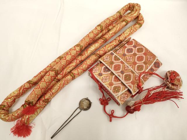 平和屋着物[]七五三　女の子　和装小物セット　吉祥文　逸品　AABJ5602ja