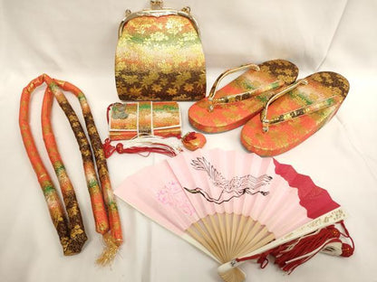平和屋着物[]七五三　女の子　和装小物セット　草花文　逸品　AABJ5605ja