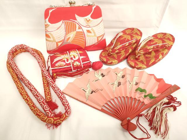 平和屋着物[]七五三　女の子　和装小物セット　鶴　逸品　AABJ5611ja