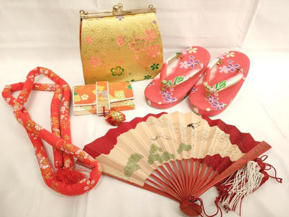 平和屋着物[]七五三　女の子　和装小物セット　舞花文　逸品　AABJ5614ja