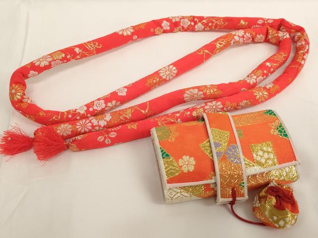 平和屋着物[]七五三　女の子　和装小物セット　舞花文　逸品　AABJ5614ja