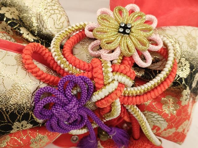 平和屋着物[]七五三　女の子　和装小物セット　鶴丸花文　逸品　AABJ5616ja
