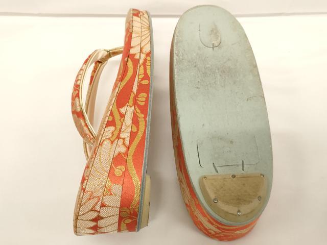 平和屋着物[]七五三　女の子　和装小物　和装バッグ・草履セット　立涌花文　金糸　逸品　AABJ5619ja