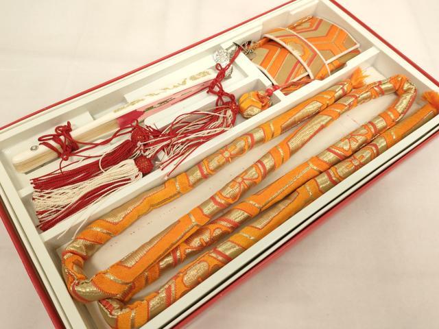 平和屋着物[]七五三　女の子　和装小物セット　亀甲花文　金糸　箱付き　逸品　AABJ5620ja