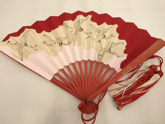 平和屋着物[]七五三　女の子　和装小物セット　飛鶴花文　金糸　箱付き　逸品　AABJ5621ja