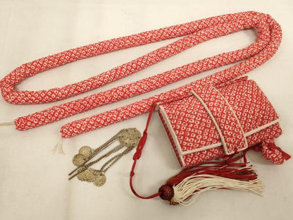 平和屋着物[]七五三　女の子　和装小物セット　絞り　箱付き　逸品　AABJ5623ja