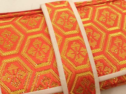 平和屋着物[]七五三　女の子　和装小物セット　亀甲花文　鶴　金糸　箱付き　逸品　AABJ5624ja