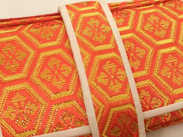 平和屋着物[]七五三　女の子　和装小物セット　亀甲花文　鶴　金糸　箱付き　逸品　AABJ5624ja