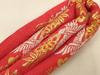 平和屋着物[]七五三　女の子　和装小物セット　亀甲花文　鶴　金糸　箱付き　逸品　AABJ5624ja