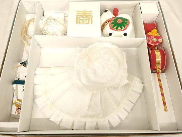 平和屋本店＊夏物　お宮参り　男の子　小物セット　絽　白色　箱付き　逸品　AABJ5625ja