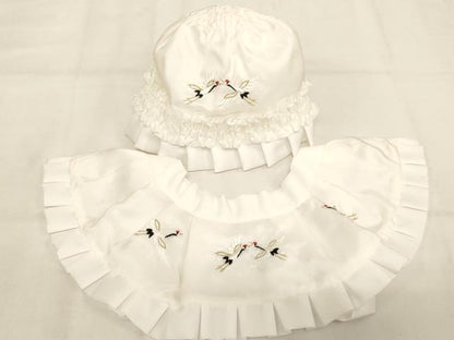 平和屋本店[]お宮参り　男の子　小物セット　刺繍　飛鶴文　金糸　箱付き　逸品　AABJ5626ja