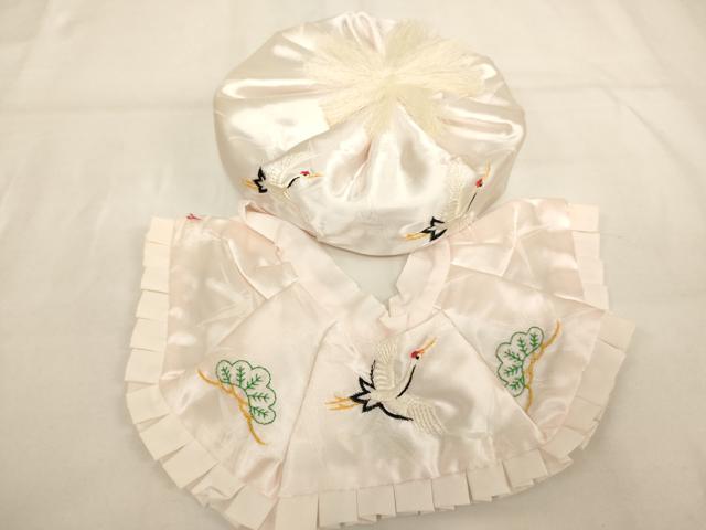 平和屋本店[]お宮参り　女の子　小物セット　刺繍　飛鶴文　箱付き　逸品　AABJ5628ja