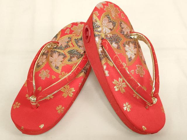 平和屋本店[]七五三　女の子　和装小物セット　舞桜文　金糸　箱付き　逸品　AABJ5629ja