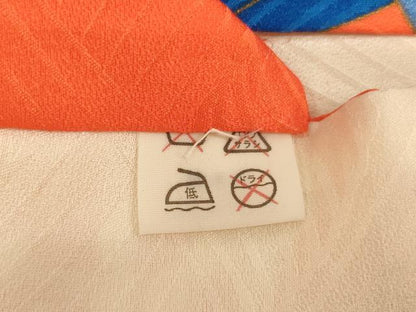 平和屋着物[]七五三　女の子　３歳　祝着　一つ身　長襦袢(袷・半衿刺繍)セット　駒刺繍　花車文　金彩　逸品　AABJ5634ja