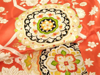 平和屋着物[]七五三　女の子　5歳　祝着　三つ身　正倉院花文　金彩　正絹　逸品　AABJ5640ja