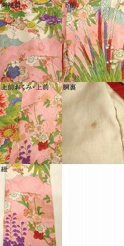 平和屋着物[]アンティーク　大正ロマン　七五三　女の子　３歳　祝着　一つ身　花鼓文　正絹　逸品　AABJ5648ja
