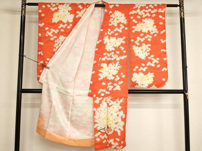 平和屋着物[]七五三　女の子　７歳　祝着　四つ身　駒刺繍　花車文　金彩　AABJ5652ja