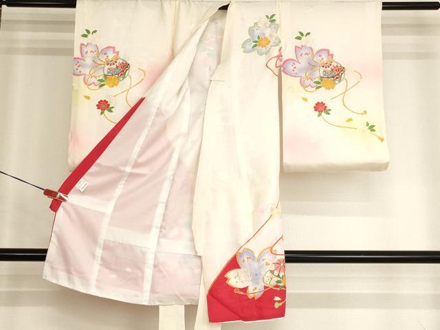 平和屋着物[]お宮参り　女の子　祝着　産着　初着　のしめ　花手毬文　暈し染め　金彩　逸品　AABJ5655ja