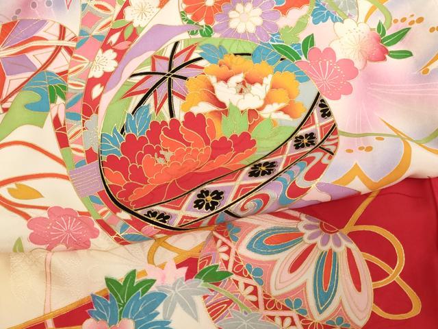 平和屋着物[]お宮参り　女の子　祝着　産着　初着　のしめ　花手毬文　暈し染め　金彩　逸品　AABJ5655ja