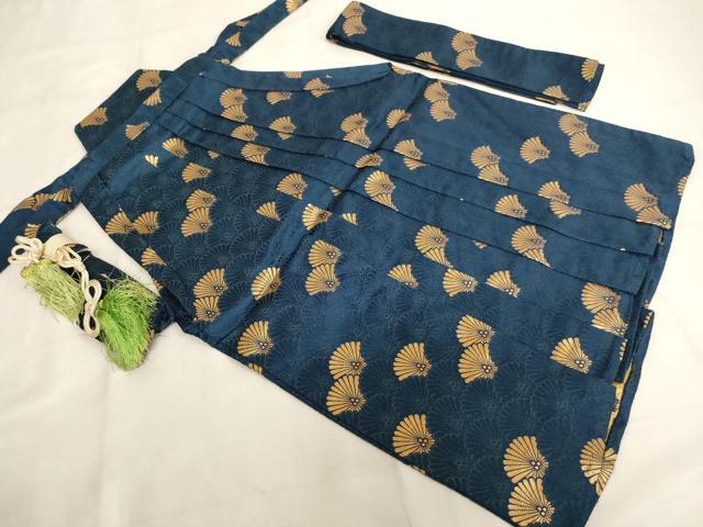 平和屋着物[]七五三　男の子　行灯袴・小物セット　松青海波　金糸　AABJ5656ja