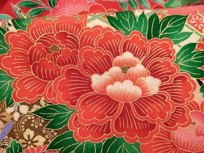 平和屋着物[]お宮参り　女の子　祝着　産着　初着　のしめ　扇面几帳花文　暈し染め　金彩　逸品　AABJ5659ja
