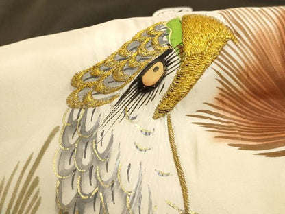 平和屋着物[]お宮参り　男の子　祝着　産着　初着　のしめ　刺繍　鷹　松　金糸　金彩　逸品　AABJ5662ja
