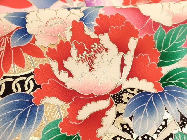 平和屋着物[]お宮参り　女の子　祝着　産着　初着　のしめ　花車文　暈し染め　金彩　逸品　AABJ5663ja