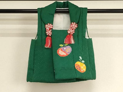 平和屋着物[]七五三　女の子　３歳　被布　絞り　成り物　正絹　逸品　AABJ5665ja