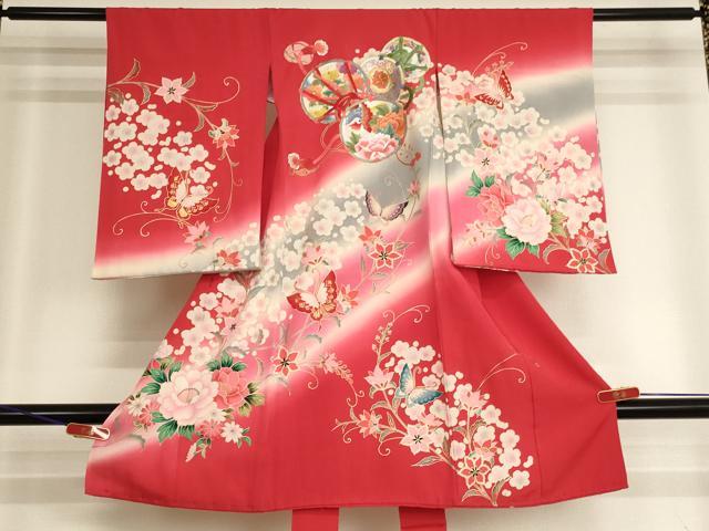 平和屋着物[]お宮参り　女の子　祝着　産着　初着　のしめ　刺繍　鴛鴦花鼓文　暈し染め　金糸　金彩　正絹　逸品　AABJ5666ja