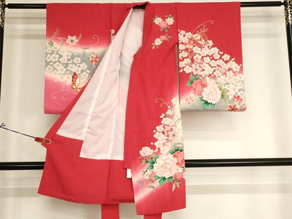 平和屋着物[]お宮参り　女の子　祝着　産着　初着　のしめ　刺繍　鴛鴦花鼓文　暈し染め　金糸　金彩　正絹　逸品　AABJ5666ja