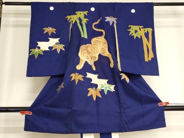 平和屋着物[]お宮参り　男の子　祝着　産着　初着　のしめ　虎　笹竹文　金彩　逸品　AABJ5667ja