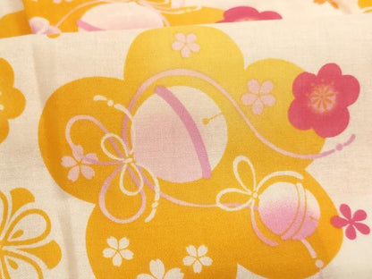 平和屋着物＊夏物　子供　女の子　甚平　舞花文　鈴　綿　逸品　未使用　AABJ5671ja