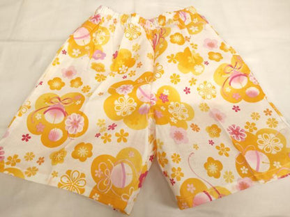 平和屋着物＊夏物　子供　女の子　甚平　舞花文　鈴　綿　逸品　未使用　AABJ5671ja