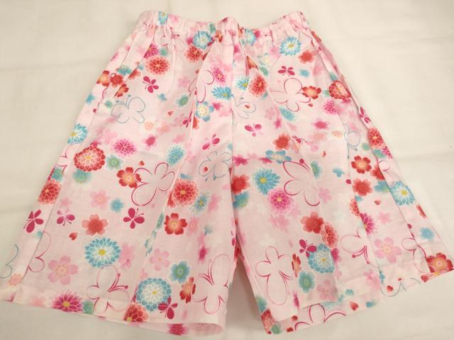 平和屋着物＊夏物　子供　女の子　甚平　花蝶文　暈し染め　綿　逸品　AABJ5676ja
