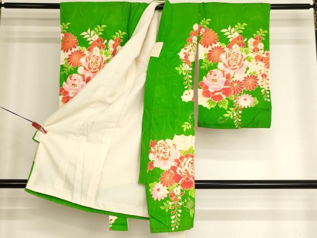 平和屋着物[]お宮参り　女の子　祝着　産着　初着　のしめ　駒刺繍　渡橋花文　金彩　逸品　未使用　AABJ5683ja