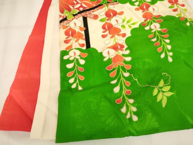 平和屋着物[]お宮参り　女の子　祝着　産着　初着　のしめ　駒刺繍　渡橋花文　金彩　逸品　未使用　AABJ5683ja