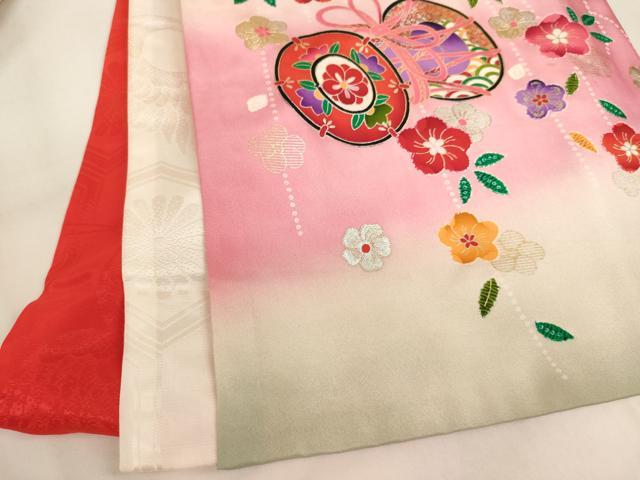 平和屋着物[]お宮参り　女の子　祝着　産着　初着　のしめ　花鼓飛鶴文　暈し染め　金銀彩　逸品　AABJ5689ja