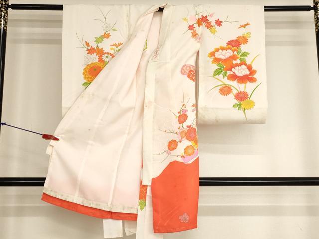 平和屋着物[]お宮参り　女の子　祝着　産着　初着　のしめ　刺繍　花鳥文　金糸　金彩　逸品　AABJ5692ja