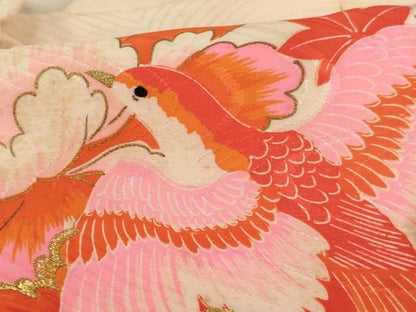 平和屋着物[]お宮参り　女の子　祝着　産着　初着　のしめ　刺繍　花鳥文　金糸　金彩　逸品　AABJ5692ja