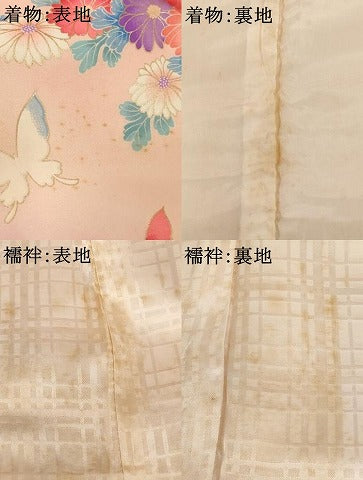 平和屋着物[]お宮参り　女の子　祝着　産着　初着　のしめ　扇面花蝶文　暈し染め　金彩　逸品　AABJ5693ja